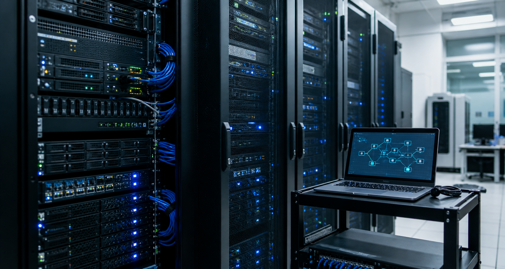サーバー構築とネットワーク基盤を支えるサーバールーム